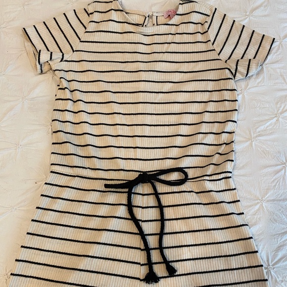 Pink Lily Striped Romper - Picture 2 of 3